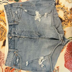 GAP Light Blue Distressed Denim Jean Shorts